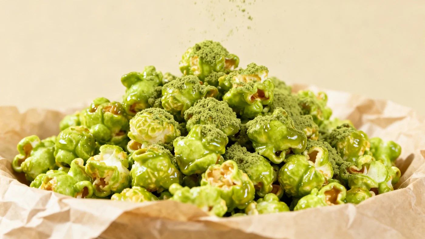 Sweet Crunchy Matcha Popcorn for Your Next Movie Night – Nio Teas