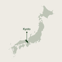 Map of Japan highlighting Kyoto Prefecture, where Nio Teas tea is grown